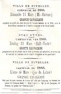 Flyer about the carnival (1888)