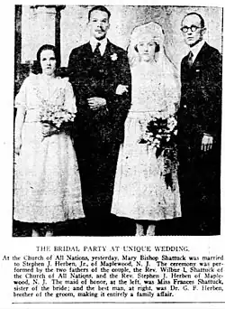 Black and white newspaper photograph and caption