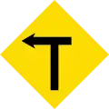 Left angle, local road to the left
