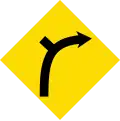 Right curve with local road to the left