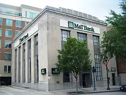 The 1931 Farmer's Bank and Trust Company building, noted for its Art Deco style