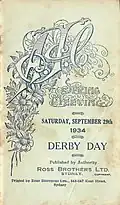 1934 AJC Derby racebook front cover