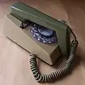 1969 1/722F MOD grey & green rotary dial Trimphone telephone