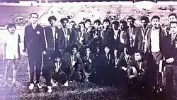 Group photograph of India under-20 national team after jointly winning the 1974 Asian Youth Championship with Iran.