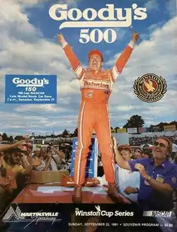 The 1991 Goody's 500 program cover, featuring Geoff Bodine.