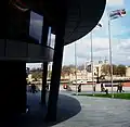 Flags being flown by the Greater London Authority outside City Hall in 2005