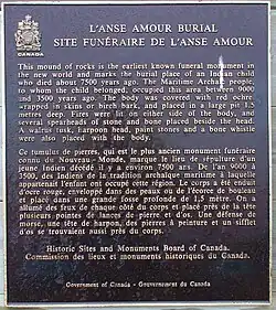 Burial mound plaque