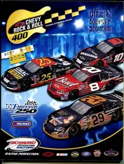 The 2005 Chevy Rock & Roll 400 program cover.