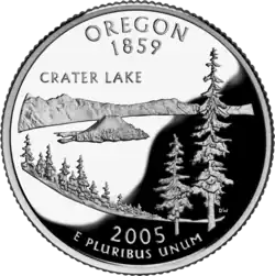 Oregon quarter dollar coin
