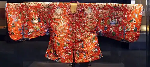 Duijin (对襟) jacket with square collar, Ming dynasty.