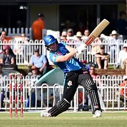 McGrath batting for Adelaide Strikers during WBBL–07