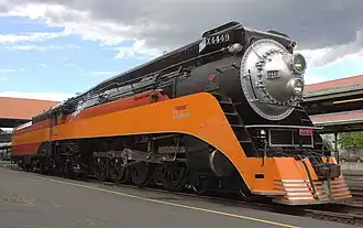 Southern Pacific No. 4449, the youngest (and sole-remaining) GS-4 locomotive under steam, at Portland Union Station on May 7, 2010