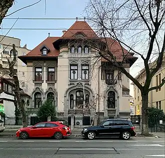 Aurel Mincu House (Bulevardul Dacia no. 60), Bucharest, by Arghir Culina, 1910[74]