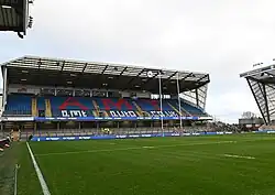 A view of the AMT Auto East Stand at AMT Headingley Rugby Stadium in Leeds