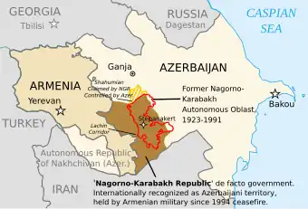 Map of the Nagorno-Karabakh conflict