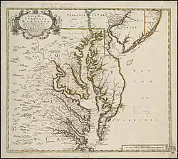 A new map of Virginia, Maryland and the improved parts of Pennsylvania & New Jersey, 1721