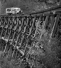 Galloping Goose #3 climbing a trestle that was part of the route