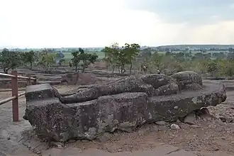 An unfinished statue at the site