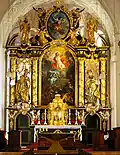 Abbey church high altar by Meinrad Guggenbichler and Johann Michael Rottmayr