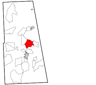 Location within Adair County and the state of Oklahoma