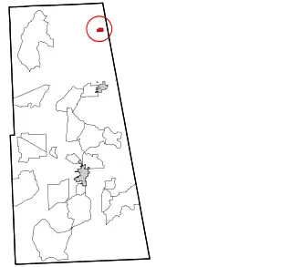 Location within Adair County and the state of Oklahoma