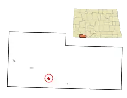 Location of Hettinger, North Dakota