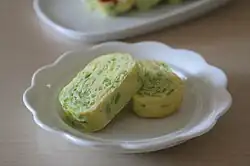 Aehobak-gyeran-mari (rolled omelette with aehobak)