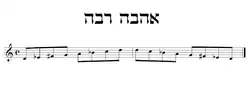 musical notation of the Phrygian dominant scale