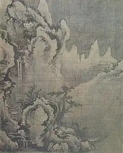 Ahn Gyeon, Late Winter (), ink on silk, 15th century. Korea.