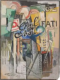 Albert Gleizes, 1915, Chal Post, oil and gouache on board, 101.8 x 76.5&nbsp;cm, Solomon R. Guggenheim Museum, New York