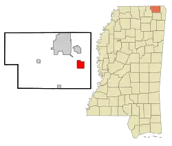 Location of Glen, Mississippi