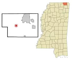 Location of Kossuth, Mississippi