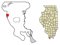 Location of Thebes in Illinois