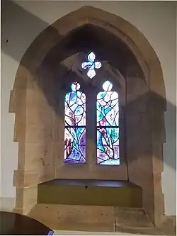 Stone surround of Window 5; it is on the north side, but it faces east