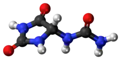 Ball-and-stick model of the allantoin molecule