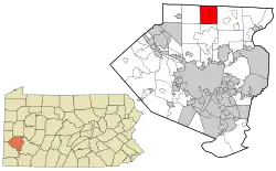 Location in Allegheny County and state of Pennsylvania