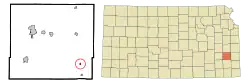Location within Allen County and Kansas