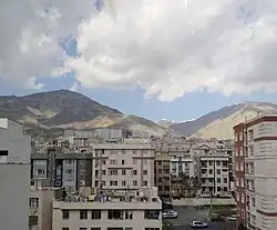 Simon Bolivar, Tehran, Facing north towards Alborz mountains