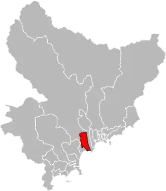 Situation of the canton of Cagnes-sur-Mer-2 in the department of Alpes-Maritimes