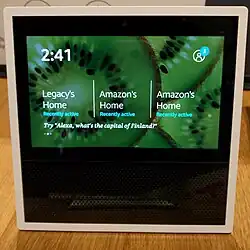 The Amazon Echo Show smart speaker in white