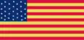 Digital reconstruction of a unique 31 star American flag with red & yellow stripes, 1851[67]