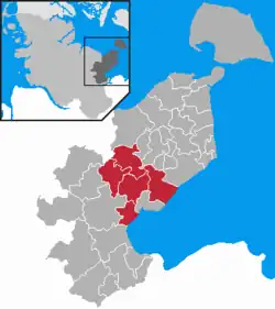 Map of Ostholstein highlighting Ostholstein-Mitte