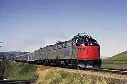 EMD E9 "A" and "B" units with the San Joaquin in 1974