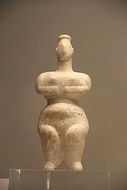 Ancient Greece Neolithic stone figurine, 6500-3300 BC.