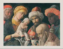 Andrea Mantegna, Adoration of the Magi, c. 1495–1505, tempera on canvas, 48.6 x 65.6&nbsp;cm, Getty Center, Los Angeles