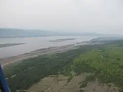 The Angara River near the selo of Boguchany in Boguchansky District