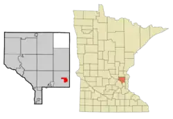 Location of the city of Centerville within Anoka County, Minnesota