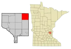 Location of Linwood Township (unincorporated) within Anoka County, Minnesota