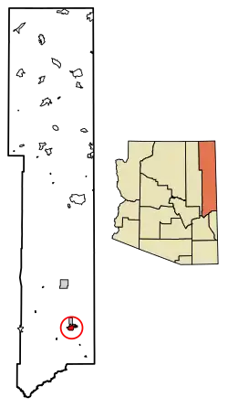 Location of Eagar in Apache County, Arizona