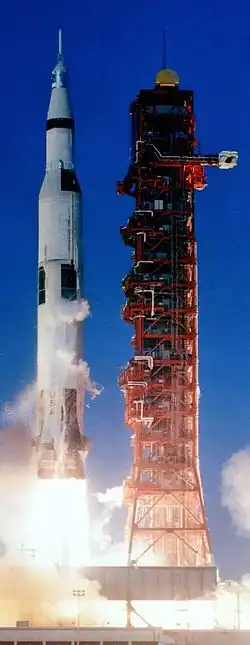 Photo of Saturn V rocket lifting off